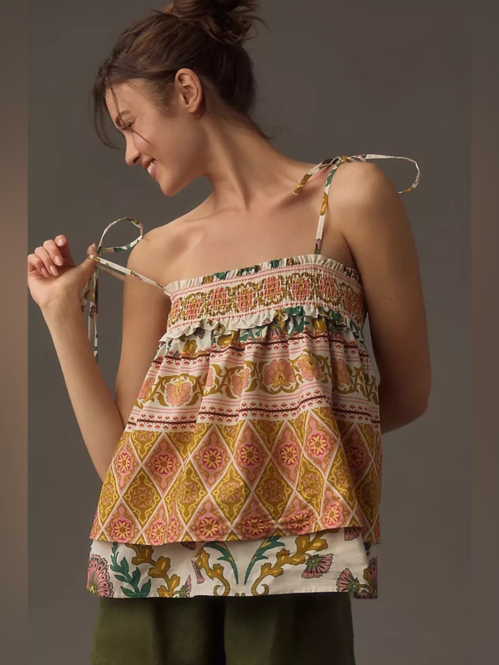 Anthropologie Sarah Hann babydoll tank sz xl